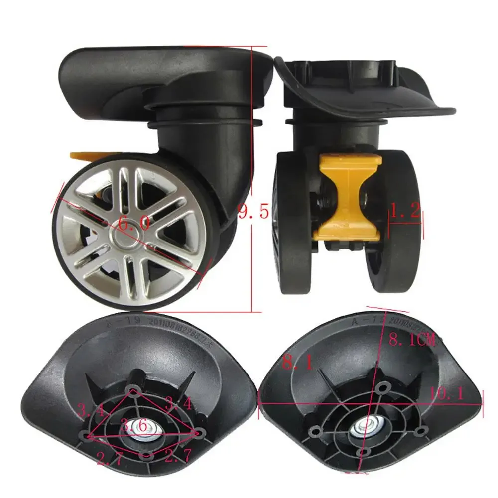 a19 roue à bagages de remplacement double rangée rouleau portant valise directionnelle roues muettes bricolage valise pièces de rechange