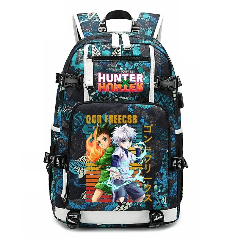 sac à dos imprimé hunter x hunter, grande capacité, pour étudiants, enfants, adolescents, voyage scolaire, sac à dos de voyage