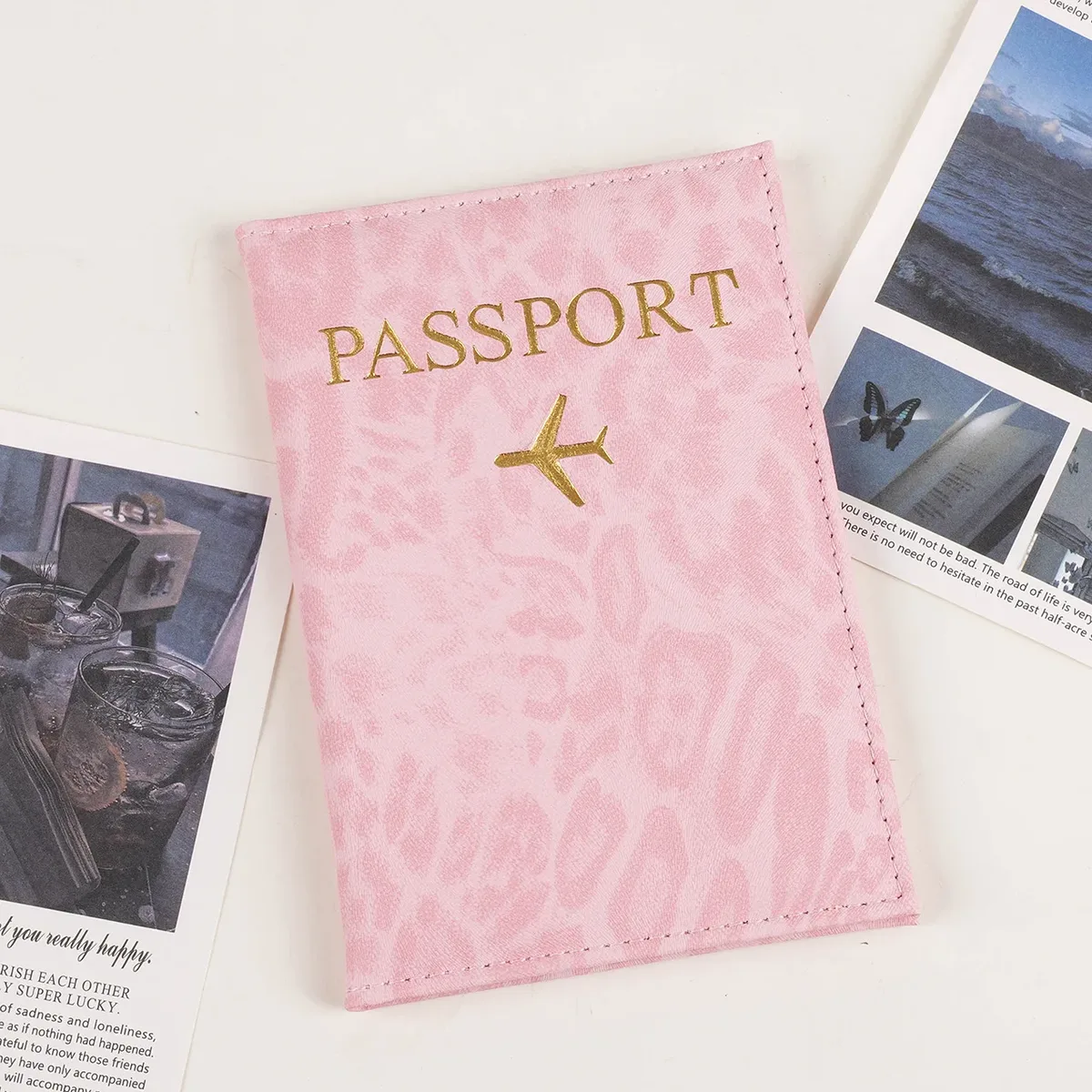 étui de couverture de porte-passeport de voyage imprimé léopard pour femmes, couverture de passeport de billet de carte en cuir pu, accessoires de protection