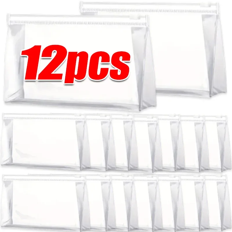 1-12 pièces Transparent PVC stockage organisateur de voyage clair sac de maquillage esthéticienne sac cosmétique trousse de beauté trousse de toilette sacs de lavage