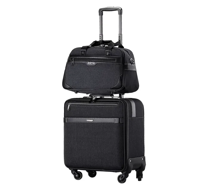 valise à roulettes pour homme, 18 pouces, sac de voyage, ensemble de valises en cuir pu pour homme