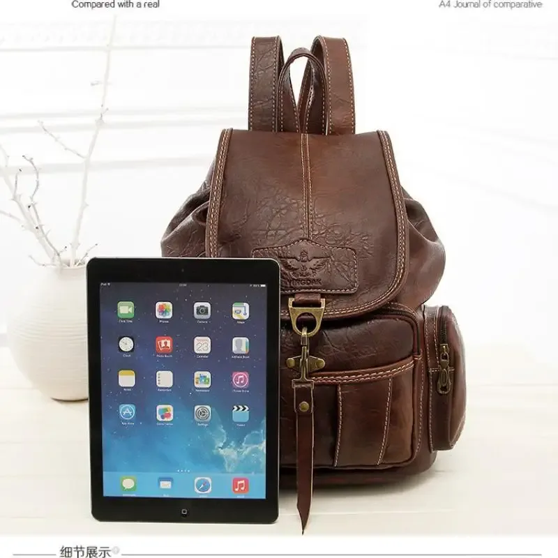 sac à dos rétro pour femme style hong kong, sac de voyage tendance avec crochets, sac à bandoulière souple et polyvalent imperméable 2026
