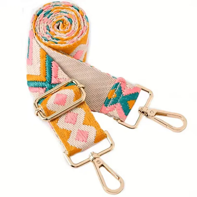 sangle de sac en nylon/coton pour femmes, sangles colorées pour bandoulière, accessoires de sac à bandoulière, ceintures réglables, sangles de sac à main