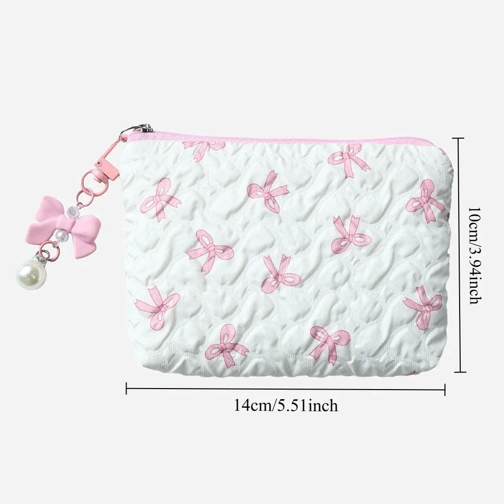 pochette cosmétique mignonne à nœud papillon, sac de rangement portable multifonctionnel de haute qualité, mini porte-monnaie au design raffiné