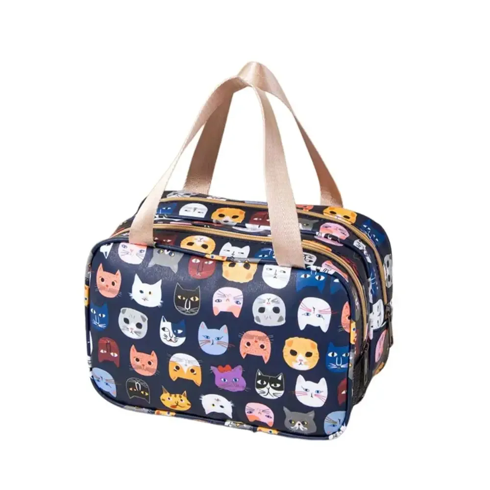 sac à cosmétiques multicolore, sac de rangement polyvalent en tissu pu + maille, séparation sèche et humide, sac de toilette étanche, fournitures de voyage