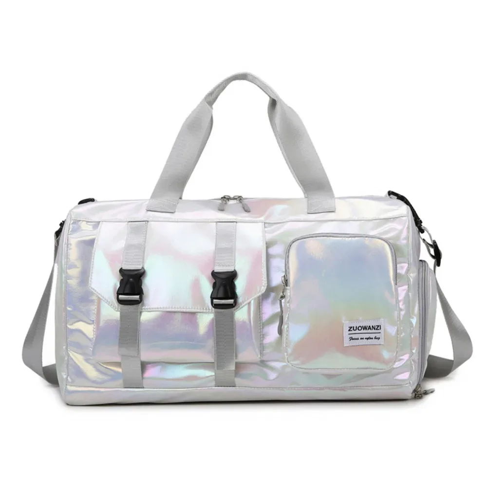 sac de sport brillant effet perle, étanche avec séparation sec/humide, sac de voyage grande capacité, sac de week-end, sac de sport pour femme