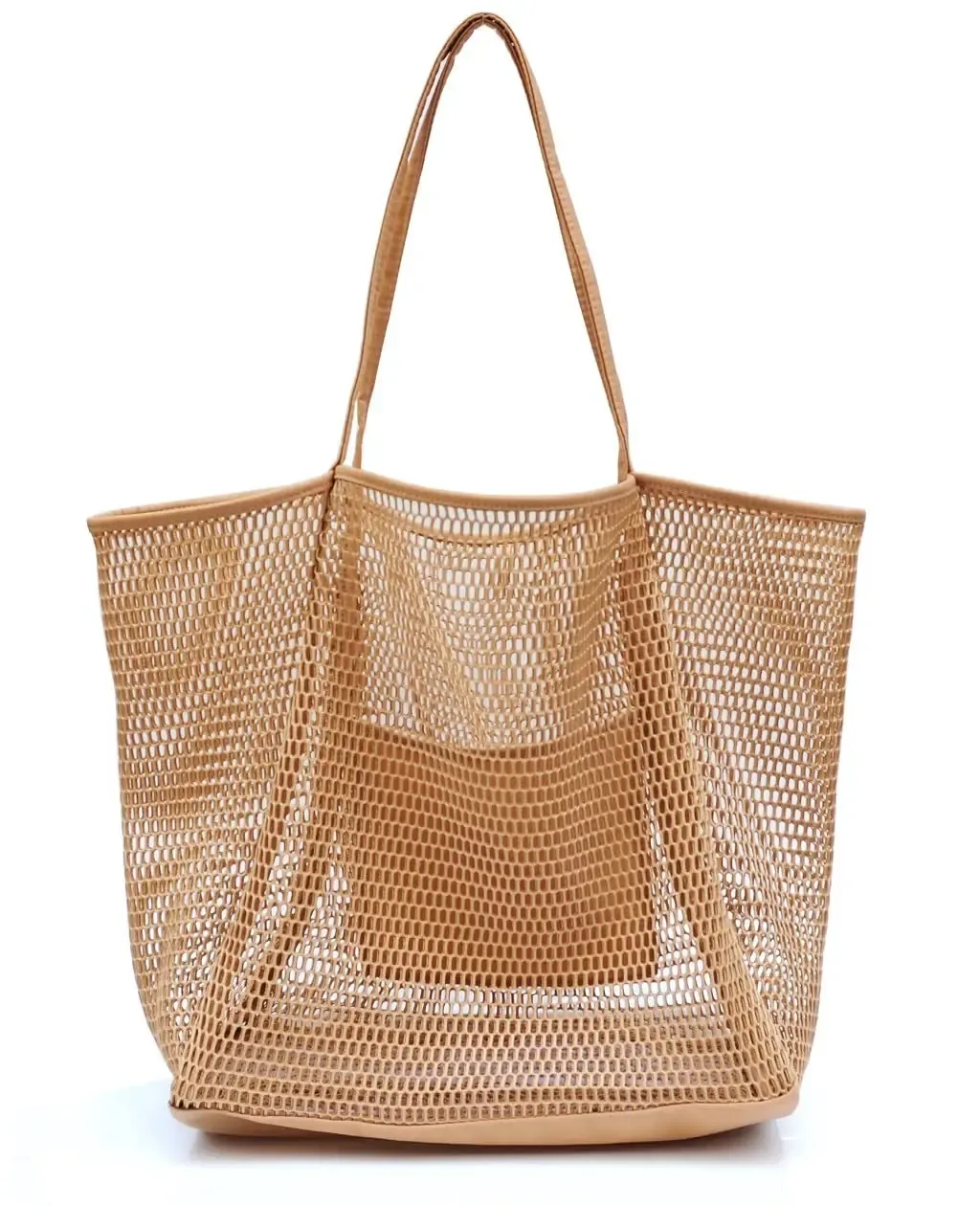 sac de plage en maille pour femmes, sac à bandoulière de grande capacité, sac de rangement portable de voyage, sac à main multifonction