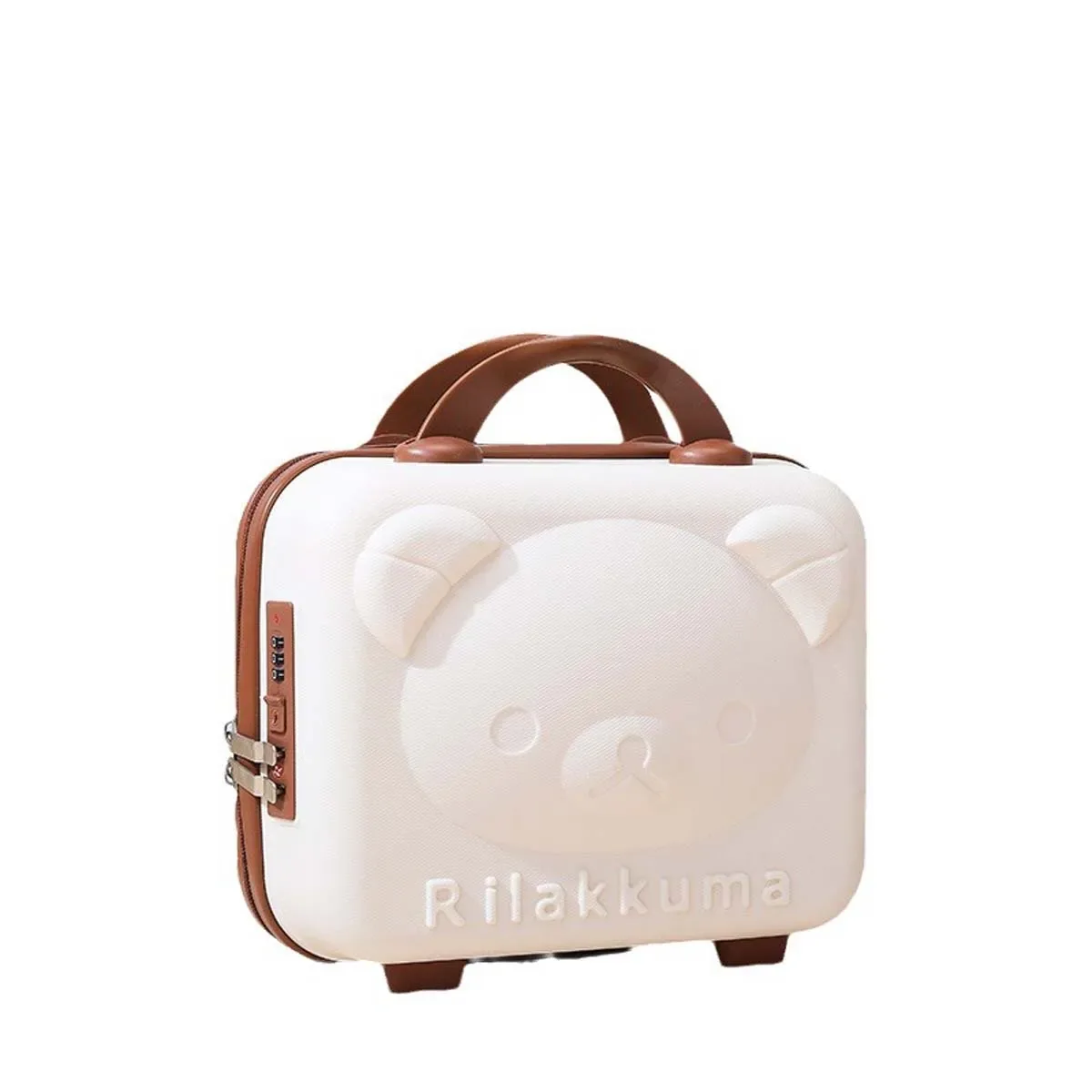boot bear trousse de maquillage portable avec cadeau, boîte à outils pour ordinateur portable, boîte à code de dessin animé, rangement domestique, transport, mini valise, 14 pouces