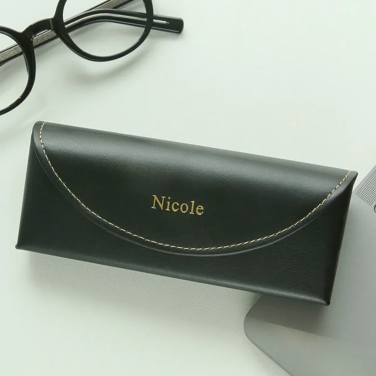 étui à lunettes personnalisé en cuir, étui portable pour lunettes de soleil, logo personnalisé, boîte de rangement pour lunettes, housse de protection anti-chute pour lunettes