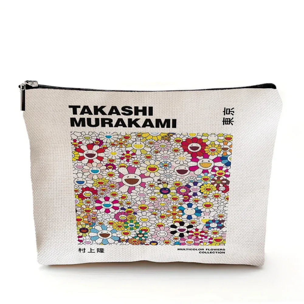 yayoi kusama dame sac à main de mariage sacs de maquillage art japonais fille sac cosmétique double impression femmes organisateur de voyage portefeuille enfant