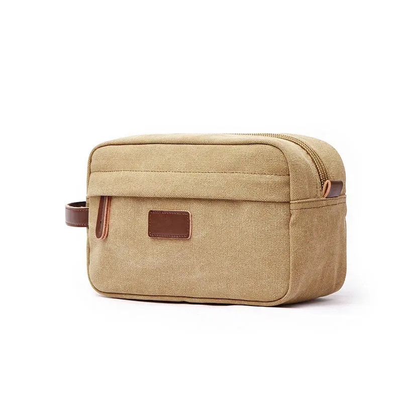 Trousse de toilette de voyage en toile pour hommes et femmes, trousse de maquillage cosmétique, nécessaire de beauté, Kit Dopp étanche, sac à main organisateur de rasage