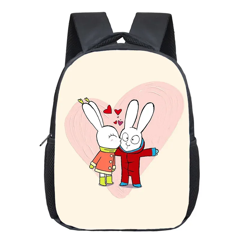 sac à dos scolaire simon super rabbit pour garçons et filles, motif dessin animé amusant, sac à dos enfant, sac à dos anime, sac à dos imprimé 3d, mochila