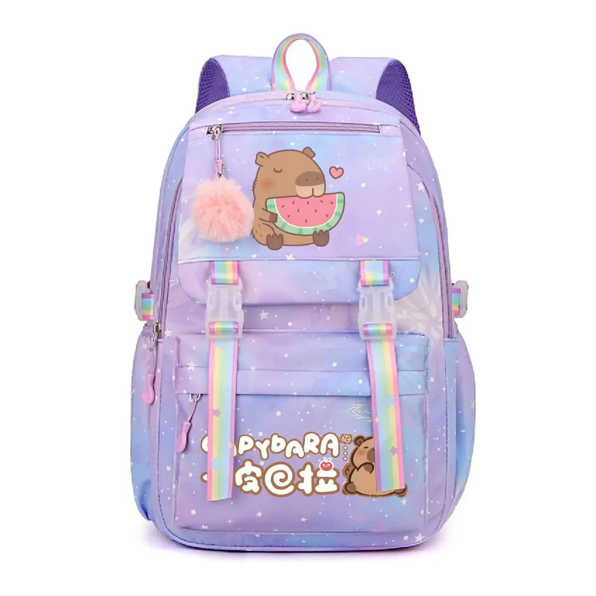 mignon capybara & pastèque imprimer cartables dessin animé capybara enfants sac à dos filles garçons adolescent école sac à dos sacs de voyage
