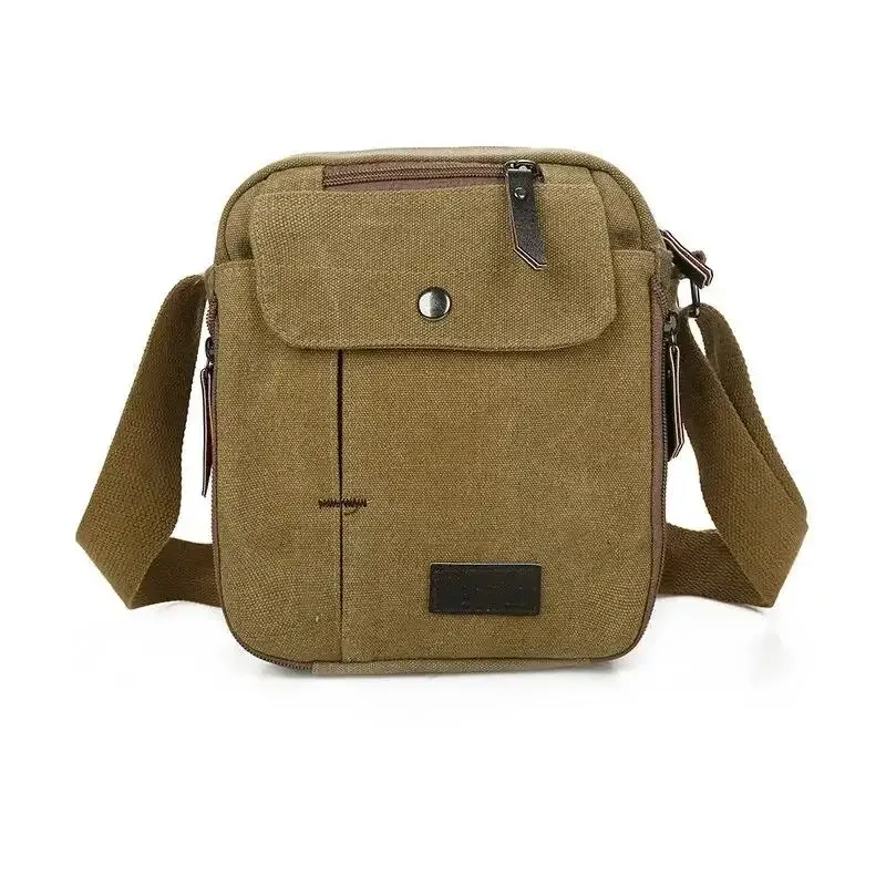 sac carré au design vintage, sac de voyage à fermeture éclair tout assressenti, sac à bandoulière décontracté à la mode pour hommes