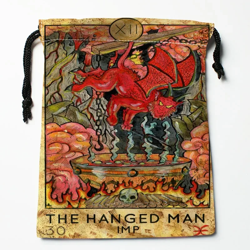 sacs à cordon personnalisés tarot, sacs cadeaux imprimés 18*22cm, pochette de voyage, sac de rangement pour vêtements, sac à main, trousse de maquillage