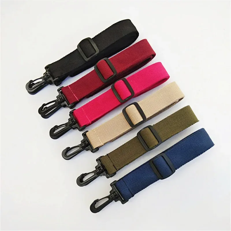 Sangle de sac en toile de coton de couleur Pure, 3.8cm, sangle de sac, ceinture, crochet en plastique noir réglable, fermoir, accessoires de sac à bandoulière, bricolage