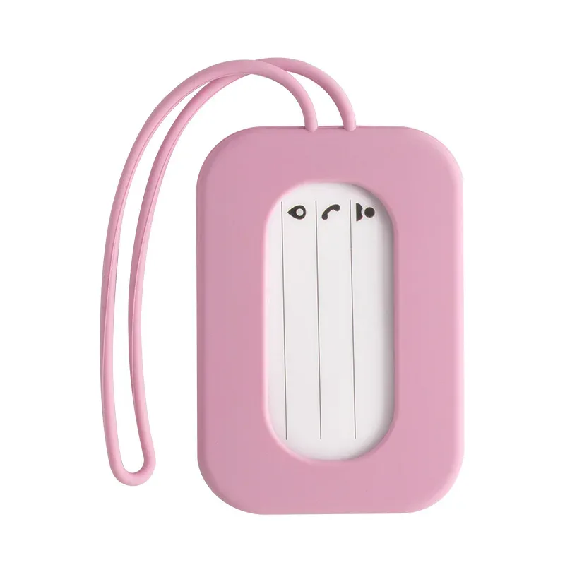 étiquettes de bagage de voyage en silicone, porte-nom et porte-carte d'identité, étiquette de valise de couleur unie, étiquette de bagage d'embarquement, accessoires de voyage
