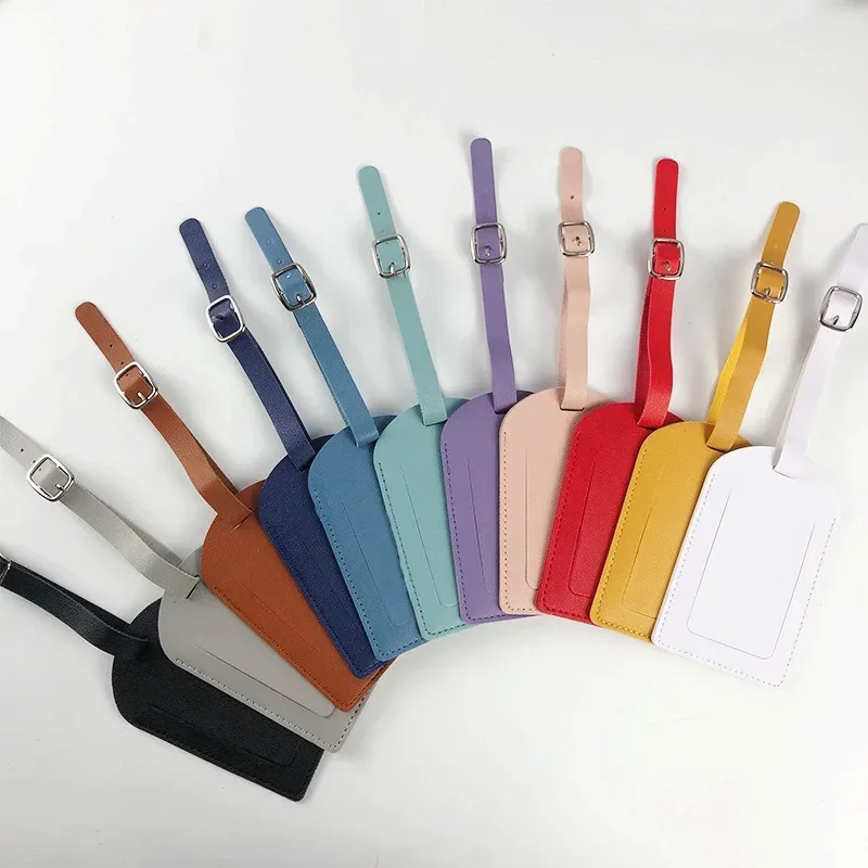 Étiquettes de bagages personnalisées en PU, étiquette de valise, étiquettes de bagages, accessoires de voyage, mariage, cadeaux d'anniversaire, 2 pièces