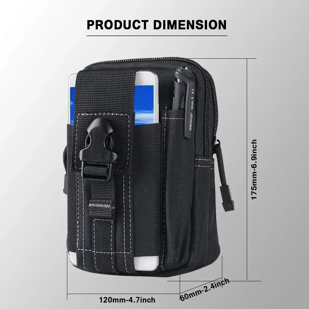 pochette tactique molle pour ceinture, sac de taille militaire, organisateur d'outils edc, étui pour téléphone, support pour hommes, randonnée en plein air, camping, chasse