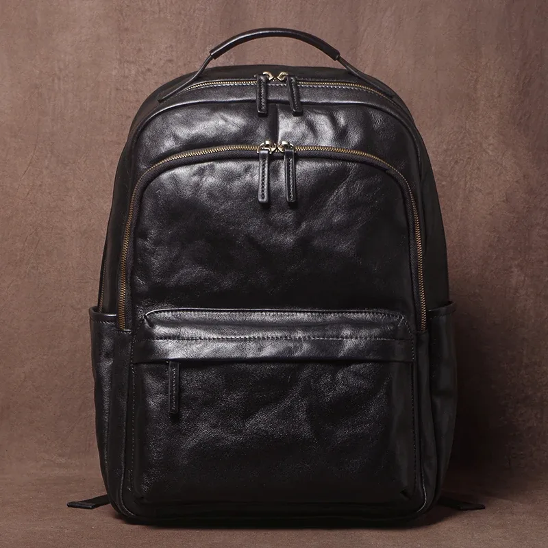 guro marque de luxe sac à dos en cuir véritable de haute qualité haut en peau de vache cartable hommes sacs de voyage d'affaires bureau banlieue 16 "ordinateur portable