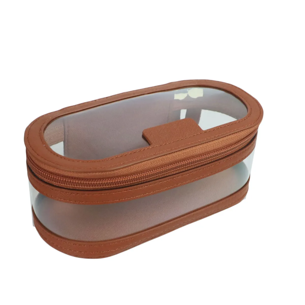 sac pour pinceaux cosmétiques en cuir saffiano avec lettres personnalisées, sac de rangement transparent multifonction de voyage étanche, étui de capacité