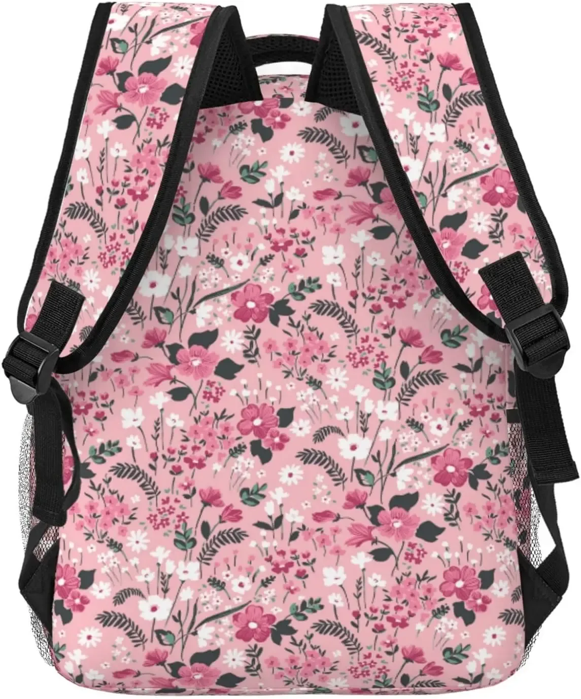 sac à dos léger à motif de fleurs roses pour ordinateur portable, cartable universitaire, sac de jour décontracté, sac de voyage, hommes et femmes