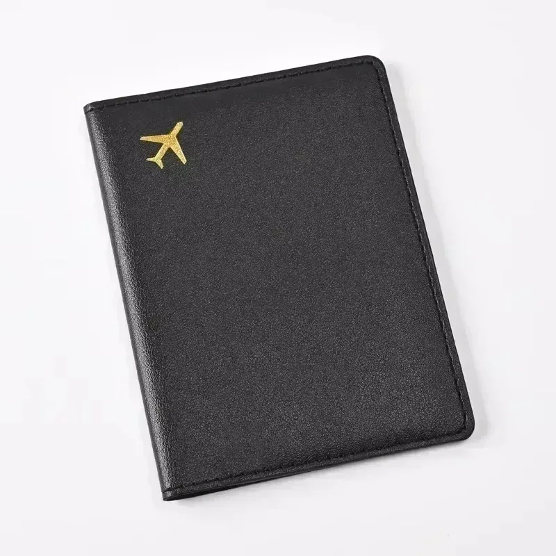 femmes hommes carte passeport couverture étui vol billet clip passeport portefeuille en cuir pu couleur unie porte-carte d'identité porte-passeport sacs à main