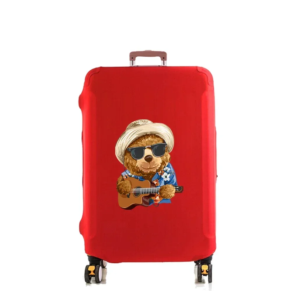 housse de protection pour bagages en tissu extensible, ours mignon, housse anti-poussière adaptée à une valise de 18 à 32 pouces, organisateur de voyage