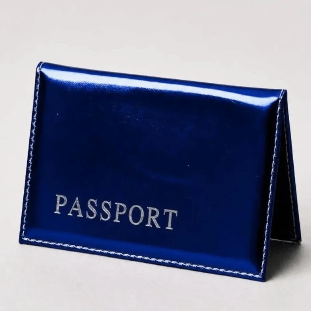porte-passeport en cuir pu tendance, imperméable, brillant, avec paillettes, porte-cartes de crédit, multifonction, pour voyages d'affaires