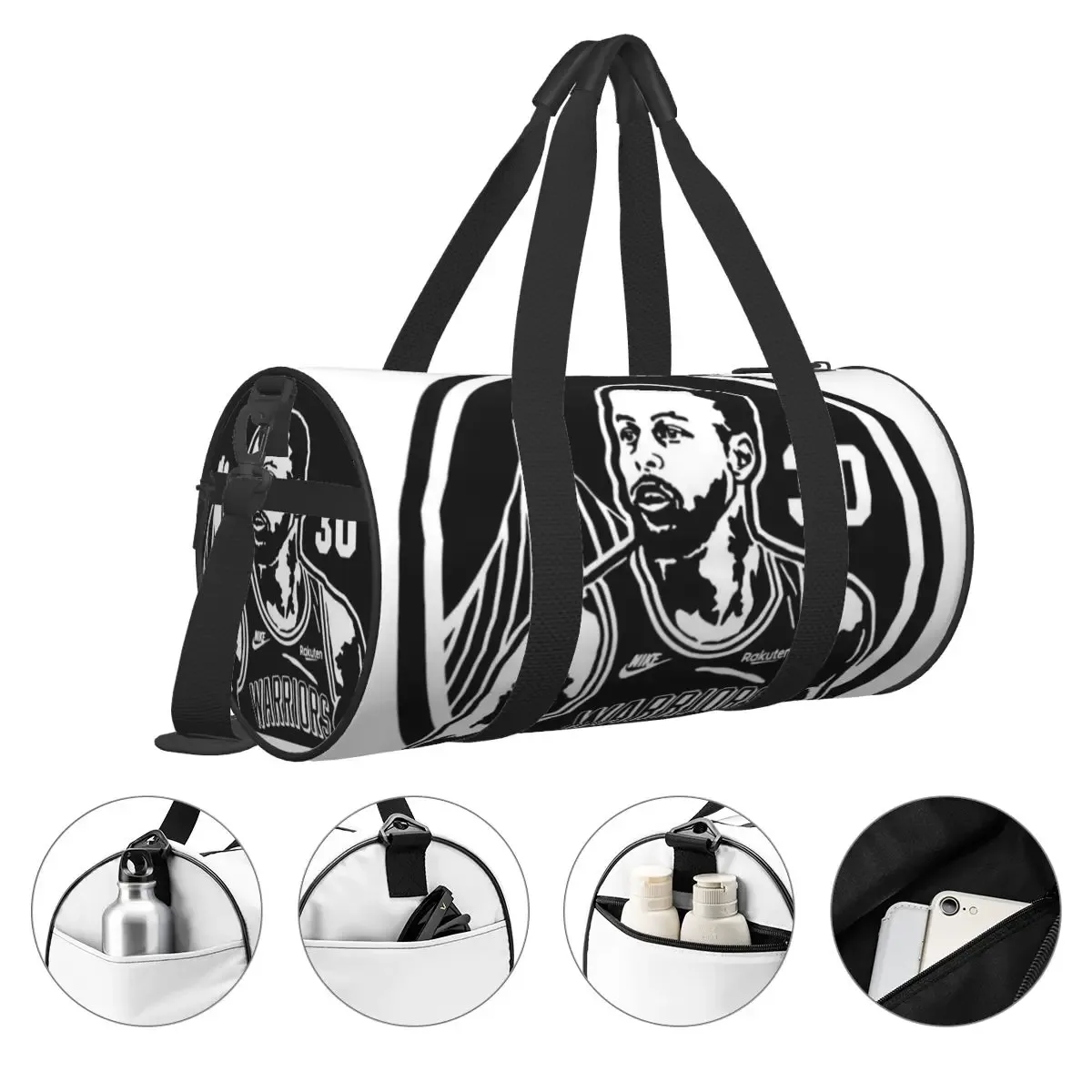 sac de voyage inspiré du basket-ball avec silhouette de stephen curry et numéro 30 – idéal pour les voyages d'hiver et les escapades de 3 jours – offre spéciale