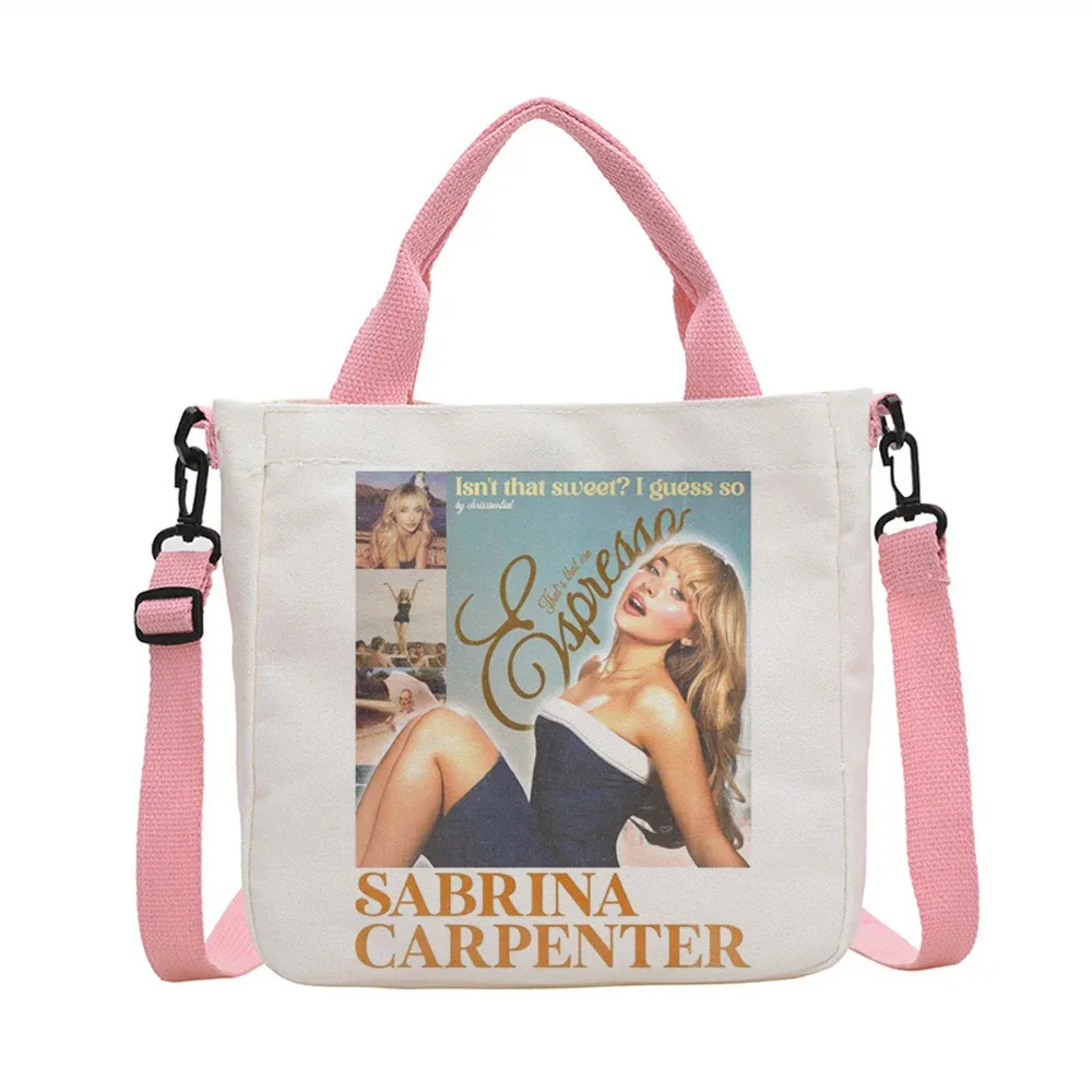 sac fourre-tout personnalisable sabrina carpenter, sacs en tissu pliables, sac de courses, sac à bandoulière pour femme