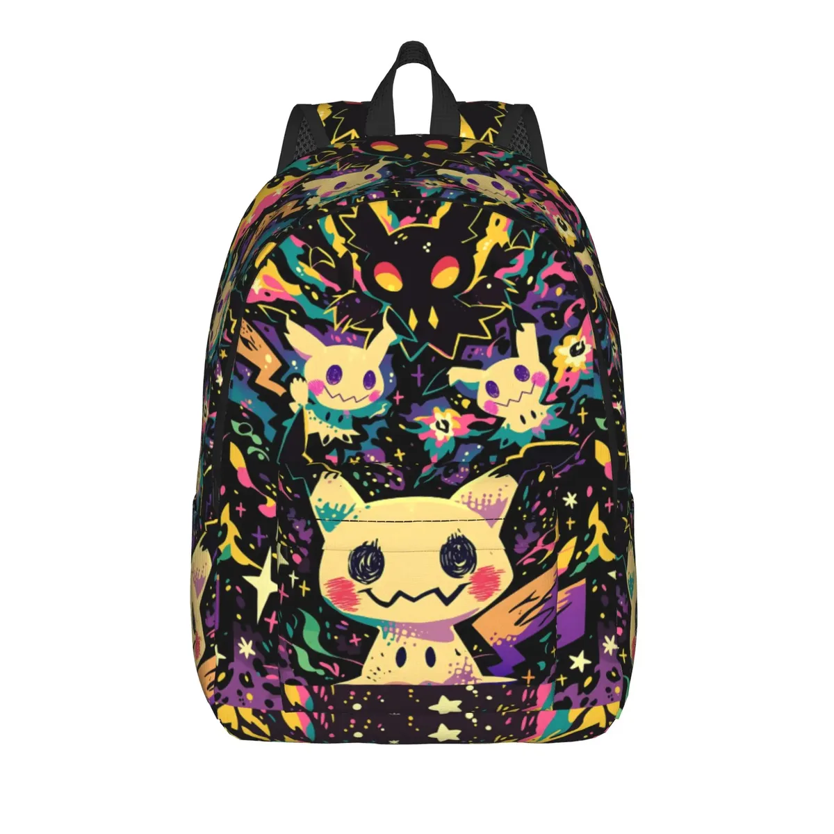 sac à dos tendance pokemon mimikyu à pois, style collage, mochilas, sac à dos décontracté pour le camping, robuste, à bandoulière