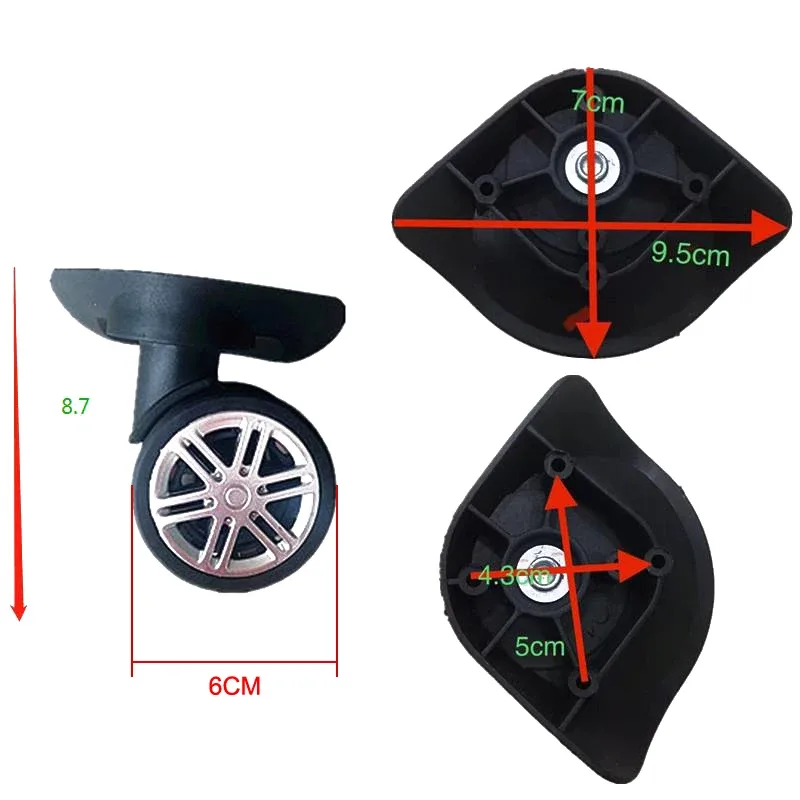 roues de valise universelles résistantes à 360 °, outils de roue de chariot, accessoires de voyage, 4 pièces