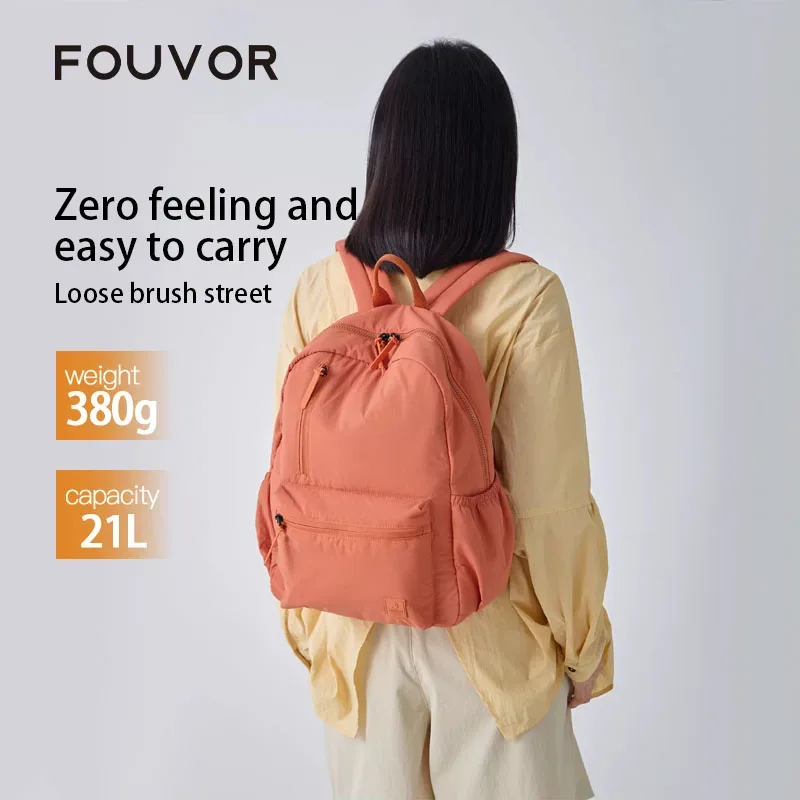 sac à dos de cabine d'avion fouvor pour femme, grande capacité, multi-poches, sac à dos tendance pour ordinateur portable, sacs à dos décontractés pour étudiants 3071-16
