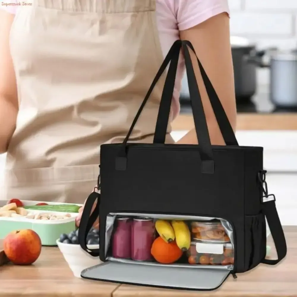 Sac fourre-tout 2-en-1 isotherme grande capacité pour femme, avec compartiment pour ordinateur portable 15,6 pouces et compartiment repas, sac à main pour le travail