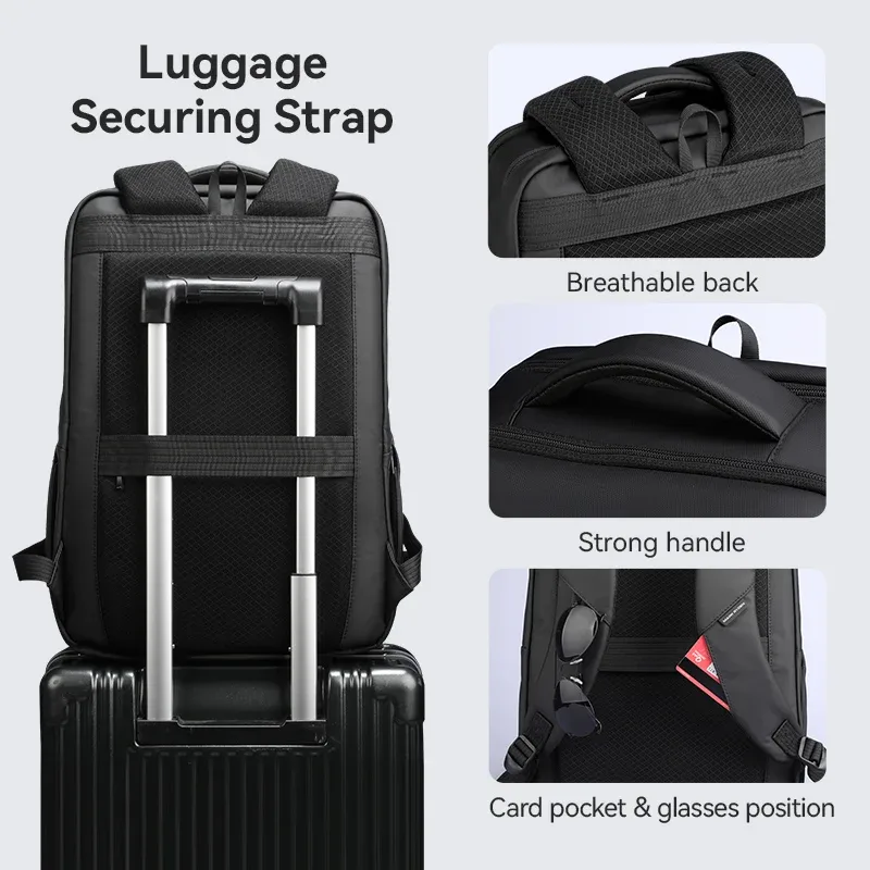 mark ryden sac à dos pour ordinateur portable d'affaires pour hommes, imperméable, oxford, 15,6 pouces, sac à dos de voyage avec fermeture éclair ykk