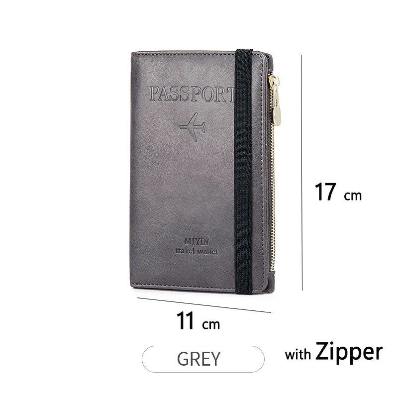 rfid anti blocage mince porte-passeport housse portefeuille de voyage pour hommes femmes multi-fonction id porte-carte bancaire accessoires