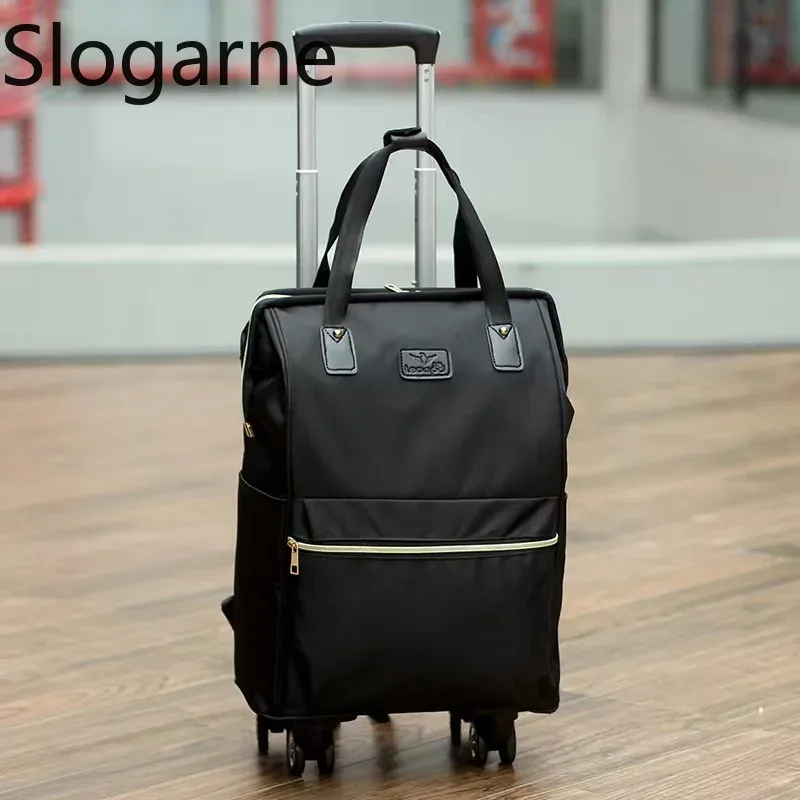 sac de voyage de grande capacité pour femmes et hommes, avec 4 roues, sac à dos à roulettes oxford, sacs à bagages roulants, sac de chariot à la mode