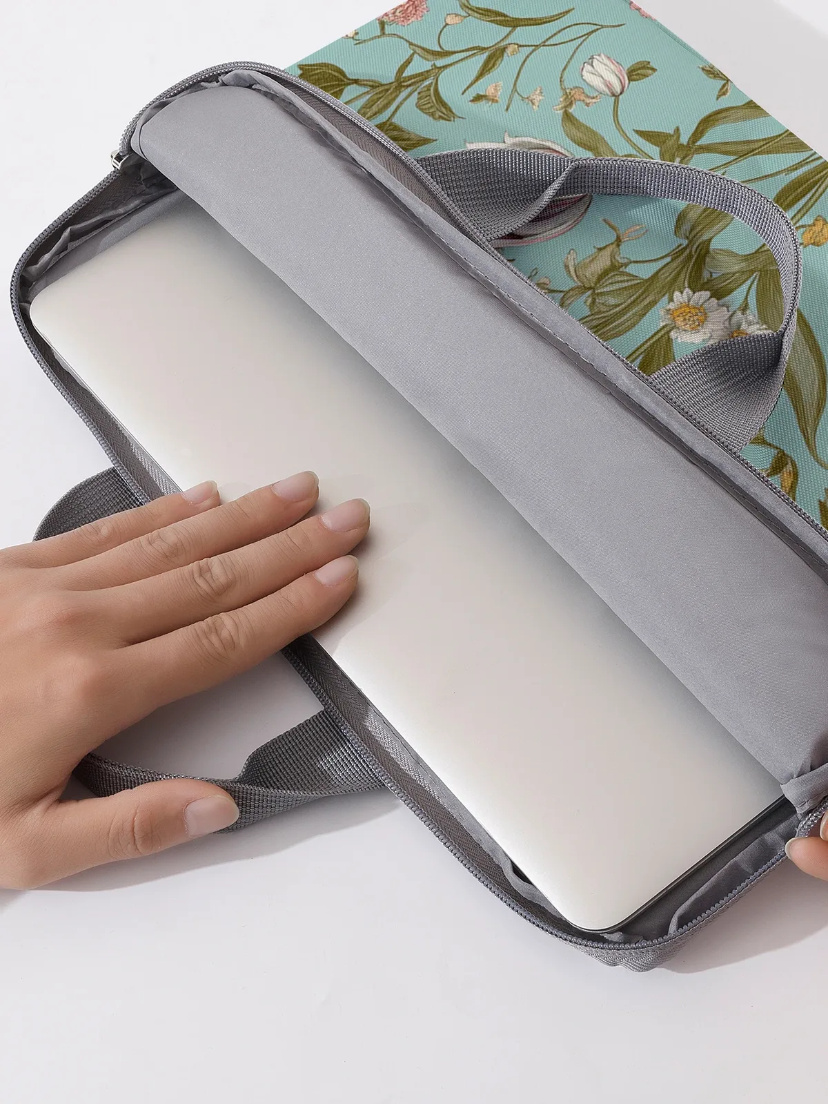 un ensemble, deux styles, housse pour ordinateur portable à motif floral, sacoche, adaptée aux ordinateurs portables de 14 pouces