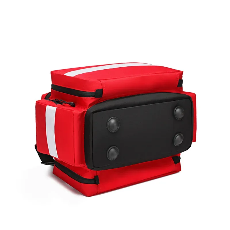 trousse de premiers secours extérieure de grande capacité avec bandes réfléchissantes, sac de rangement portable, options de transport multiples pour les premiers secours