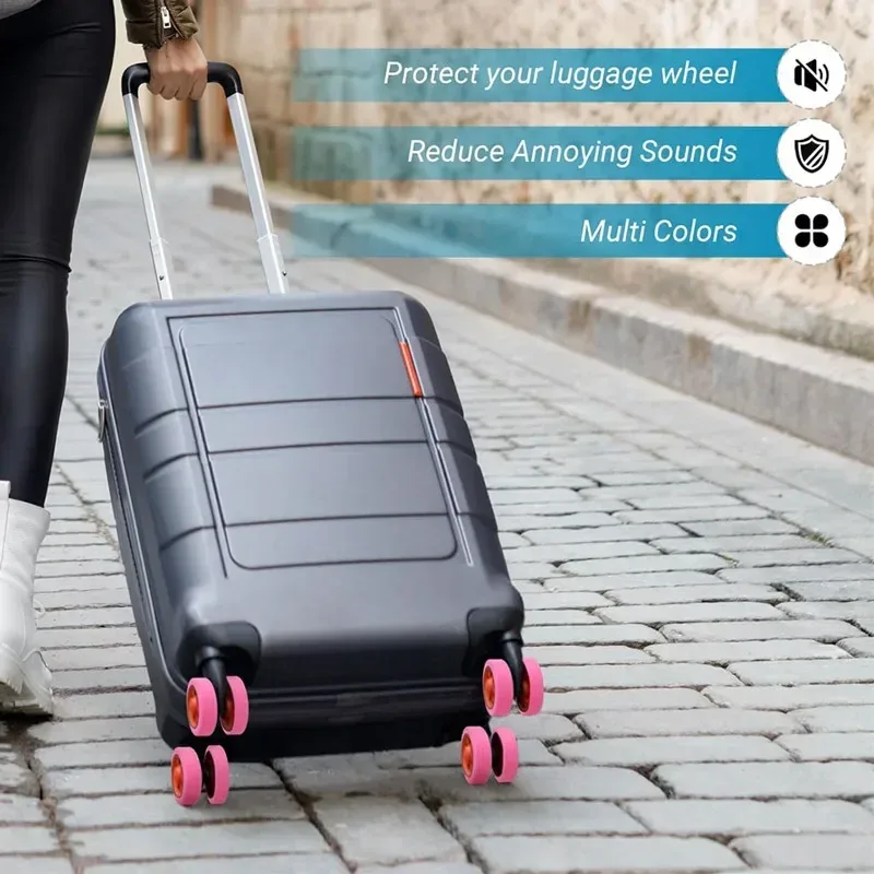 housse de protection pour roues de valise en silicone de couleur unie, résistante à l'usure, pour la protection des bagages, pour valises à roulettes