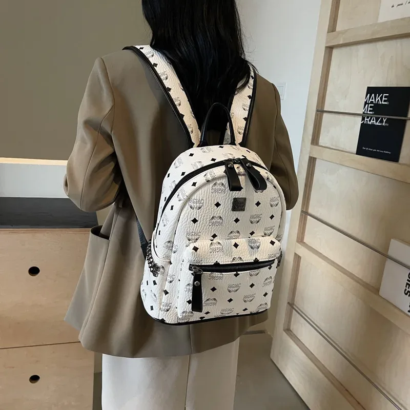sac à dos imprimé rétro pour femmes, grande capacité, sac d'école de voyage à la mode, sac polyvalent et élégant pour femmes