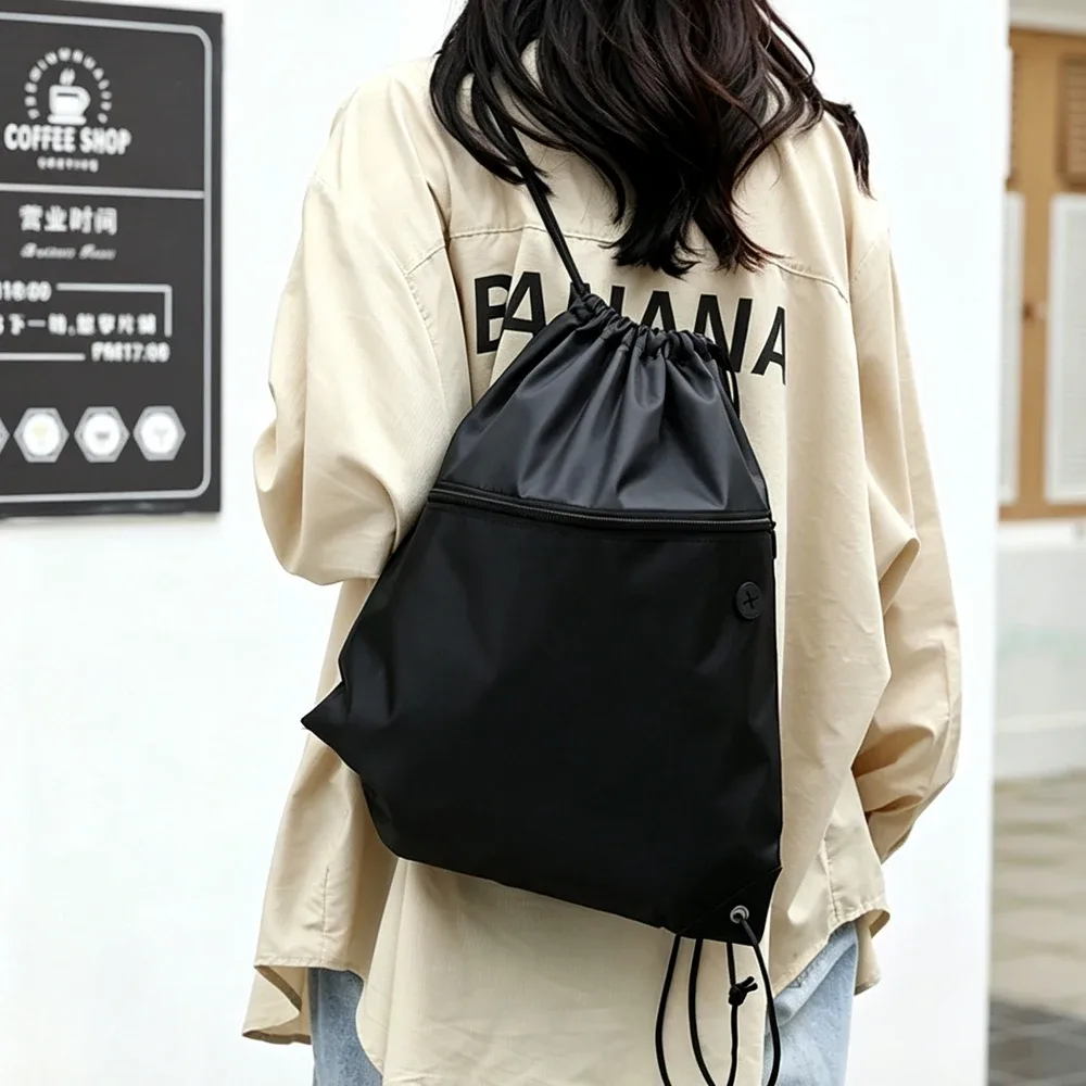 sac à cordon de serrage 1 pièce, sac à dos à cordon de serrage de grande capacité, sac de voyage pour sports de plein air, trousse de toilette