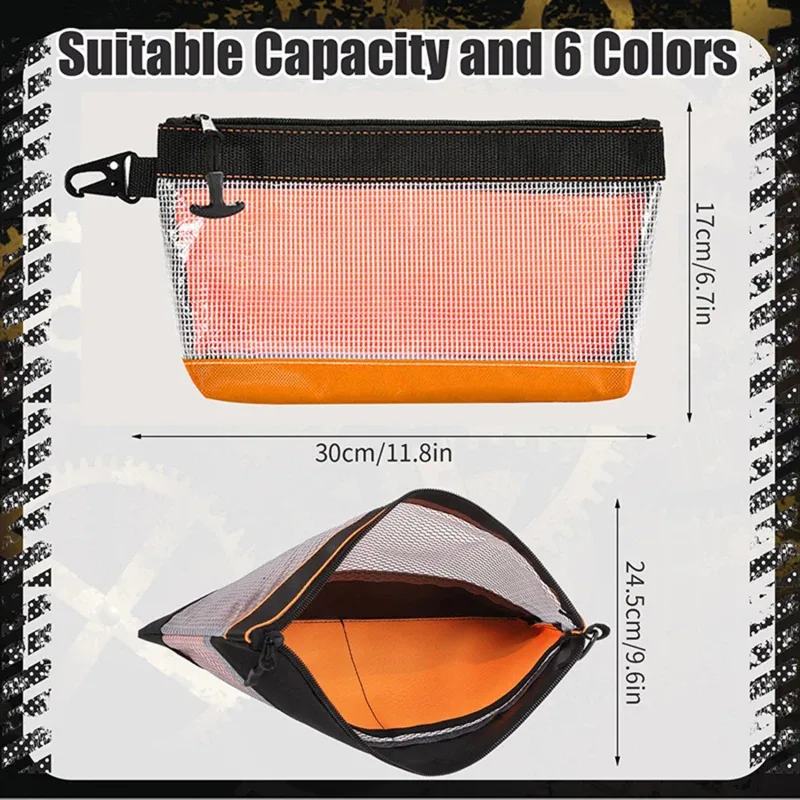 sac de rangement étanche, sac à outils transparent en pvc, kit de matériel antistatique, sac de pièces portables, sac de travail pratique multifonctionnel