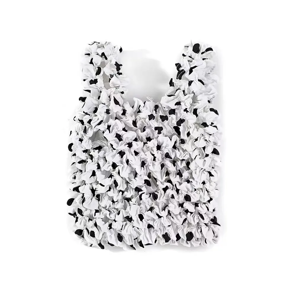 sac pliable à bulles réutilisable, grande capacité, multi-usages, plissé, flexible, sac à main en mousseline, sac de rangement portable, voyage