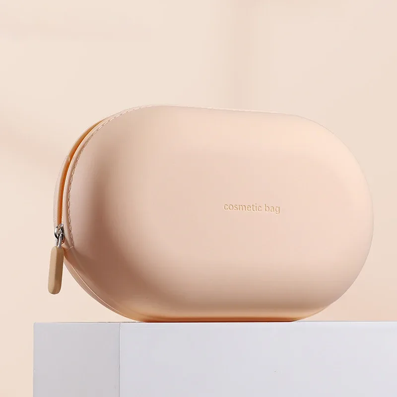 sac à cosmétiques en silicone de grande capacité, sac de rangement de voyage étanche, gain de place, anti-poussière, fermeture à glissière, porte-monnaie de voyage