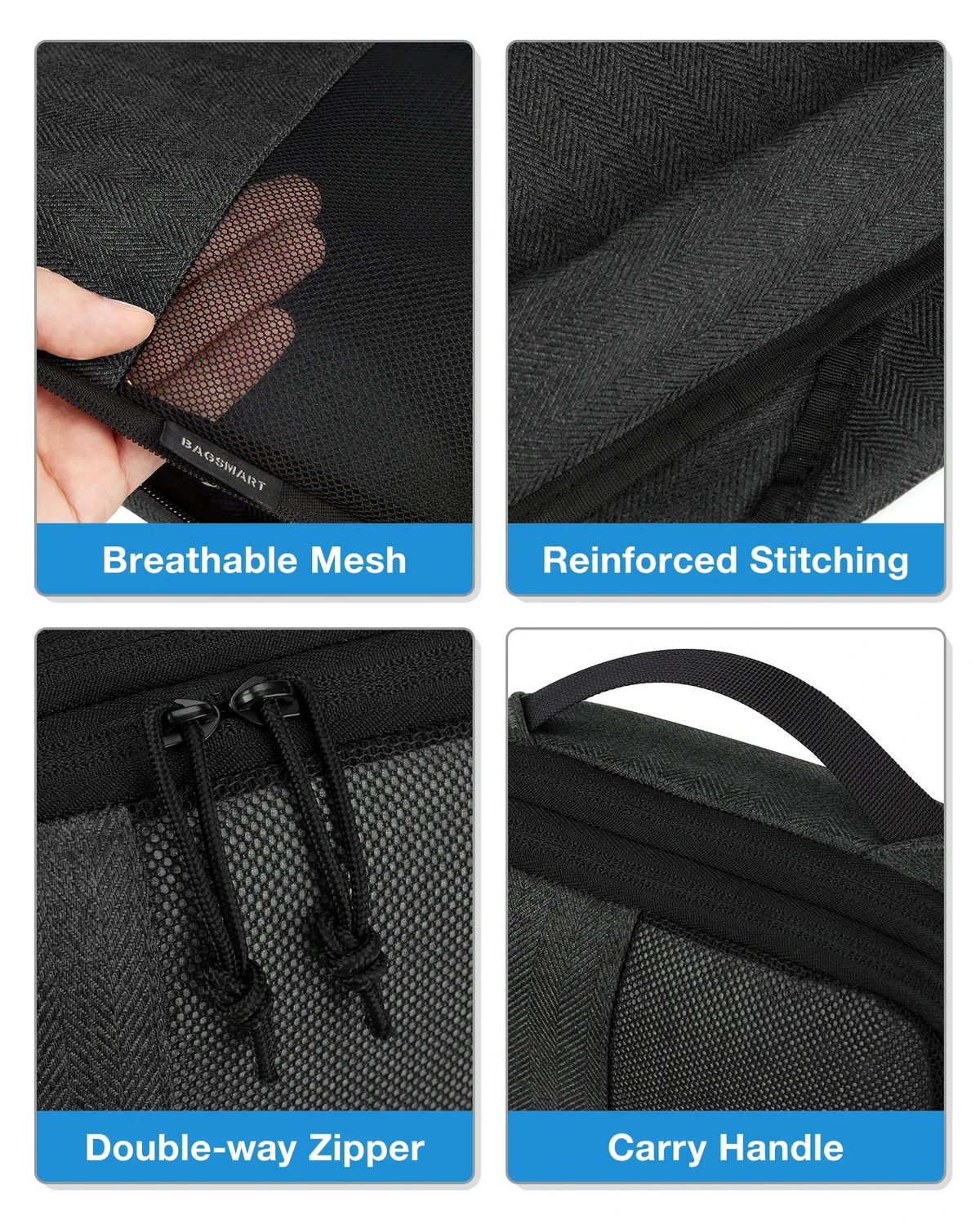 bagsmart – cubes d'emballage à compression pour hommes et femmes, organisateur de bagages extensible de voyage, organisateurs d'emballage de bagages à main pour femmes