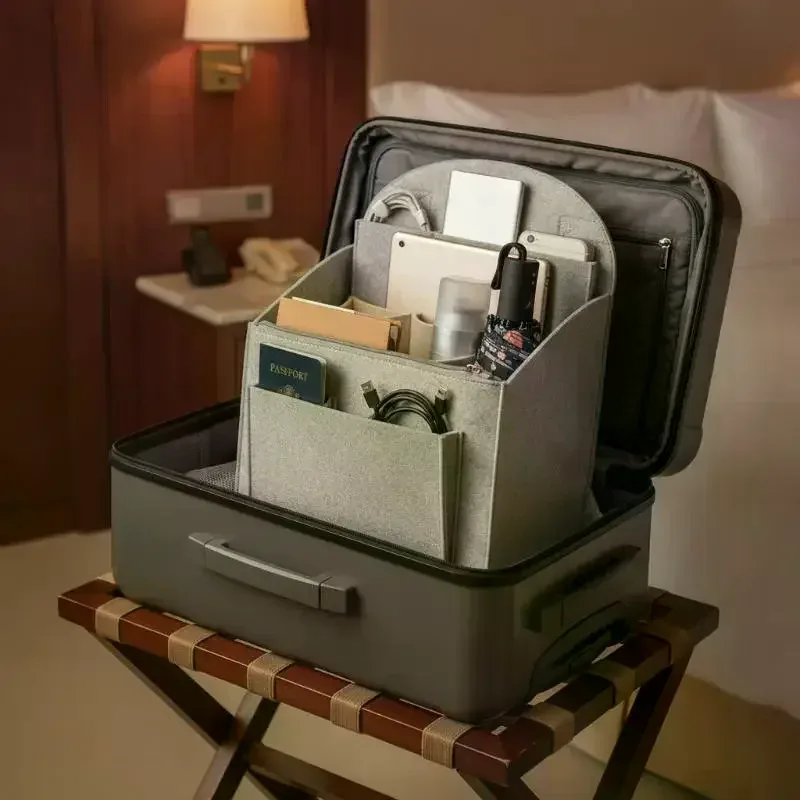 insert de sac à dos portable en feutre, petit sac de rangement pour cosmétiques, organisateur de maquillage, séparateur de sac de voyage, sac à bandoulière compatible avec divers sacs