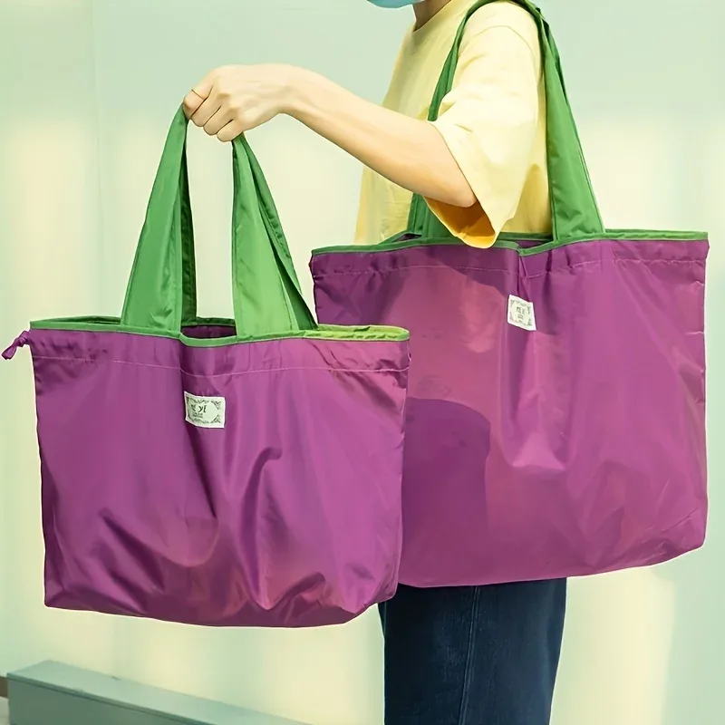 Sac de courses à cordon de serrage, sac de rangement réutilisable pour supermarché, sac à bandoulière écologique pour voyage, sac fourre-tout de poche