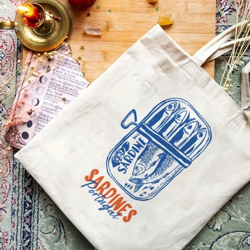 sac fourre-tout en toile chic vintage, 1 pièce, tissu léger et durable pour le travail, l'école, le shopping, sac de transport quotidien, cadeaux